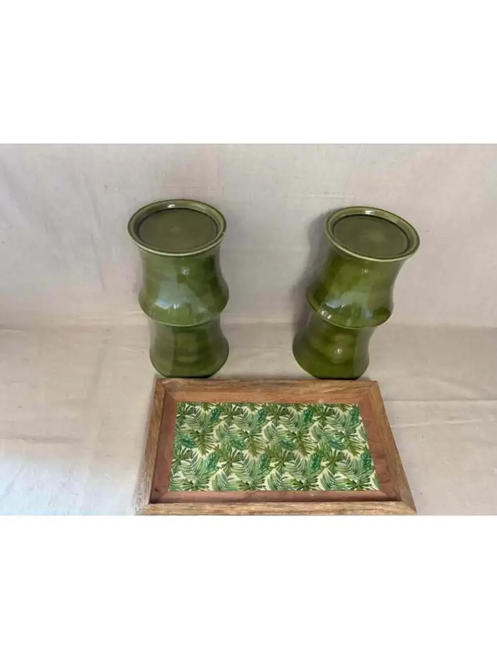 Bamboo Ceramic Candle Holders